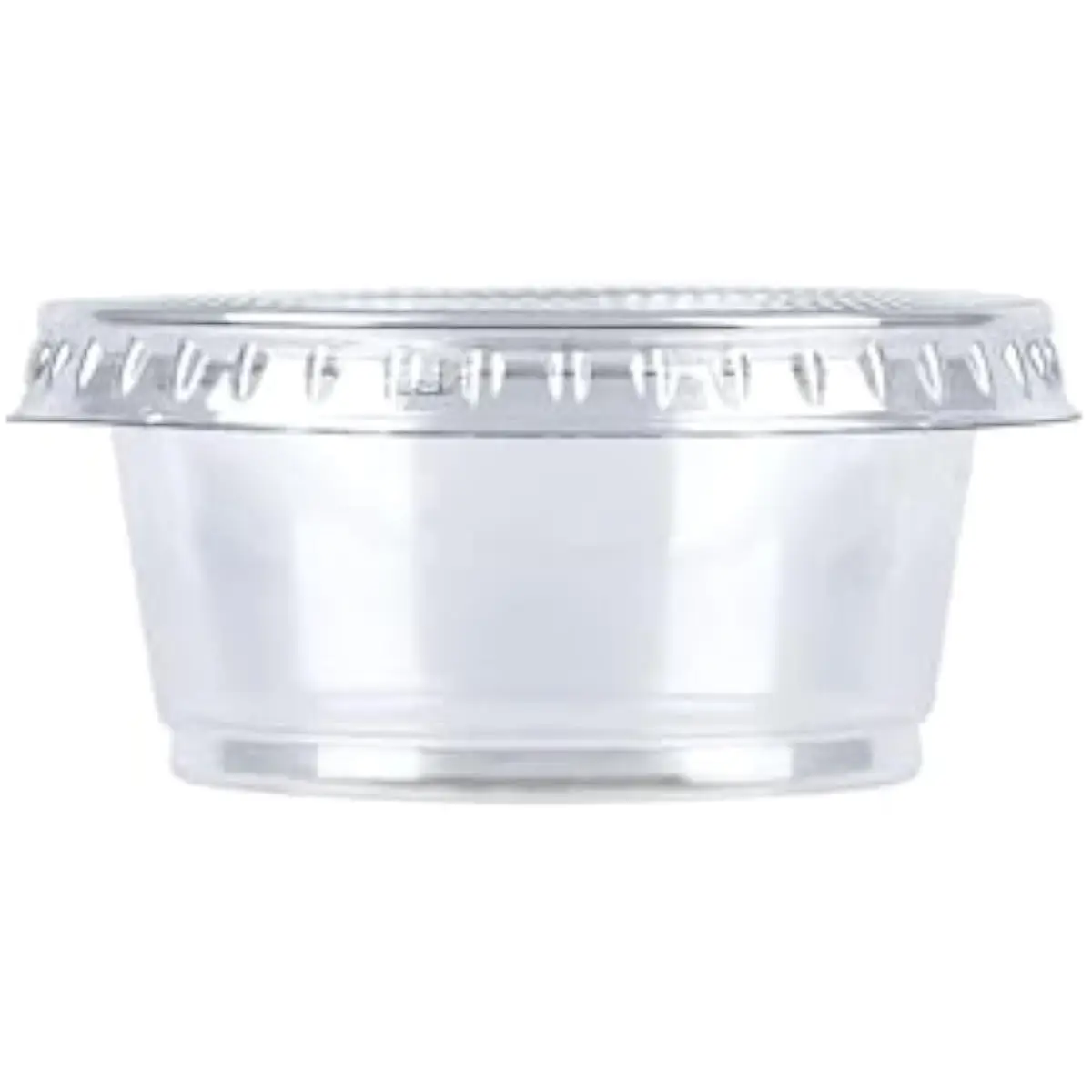 Basics Disposable Plastic To-Go Cups and Lids, Mini, 2oz, 50 Count, BPA Free, for Condiment, Salad Dressing, Sauces, Jello Shots