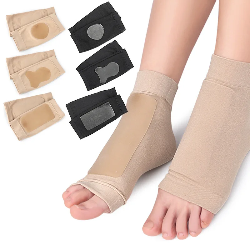 1 Pair Gel Pads Ice Skating Padded Protection Socks Malleolar Sleeves Protection of Front Foot Shin Achilles Tendon Heel Socks