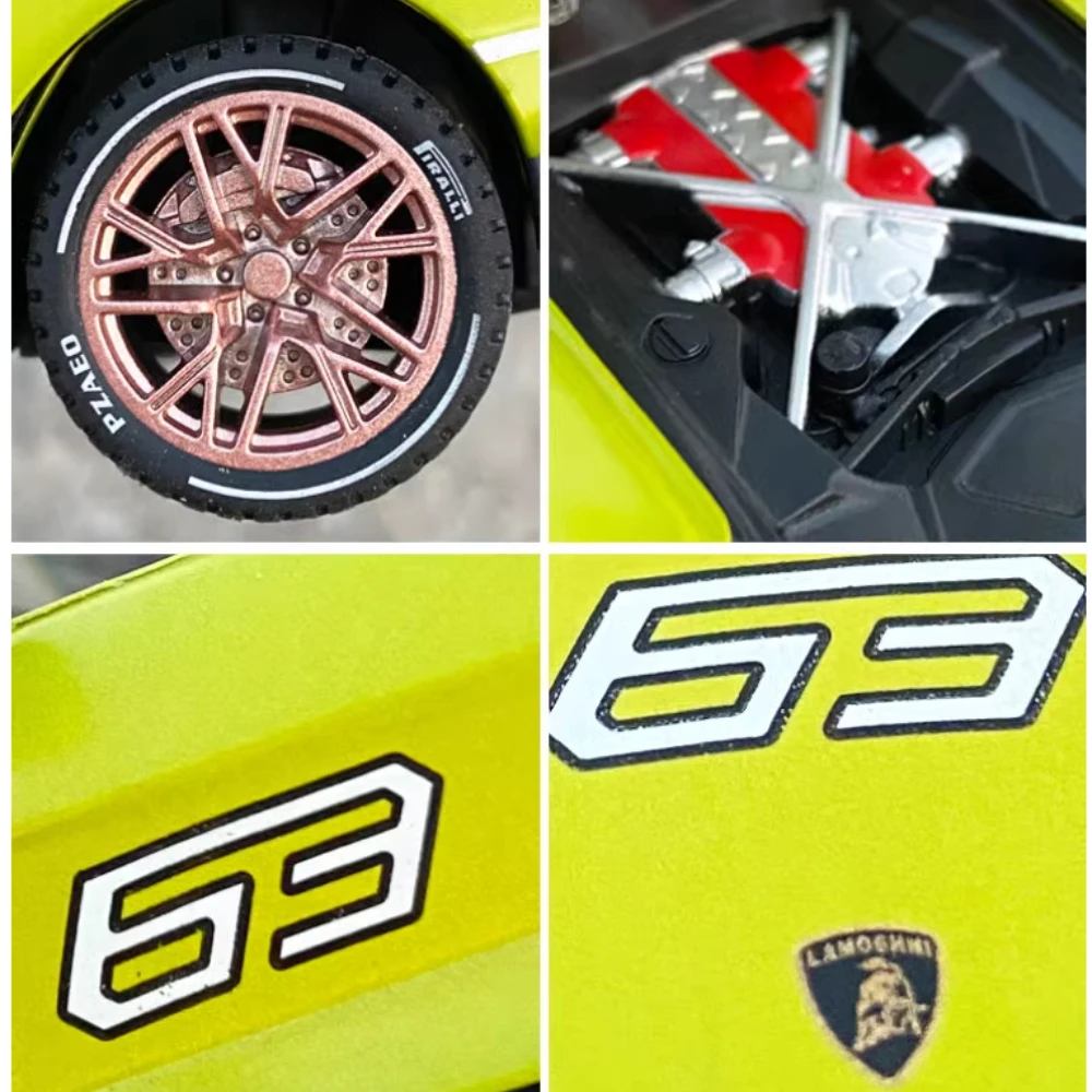 Mini modelo de coche deportivo SIAN V12 GT, escala 1:32, aleación de juguete, supercoche fundido a presión, modelos de supercoche, puertas con luz de sonido, espalda abierta, regalos para niños