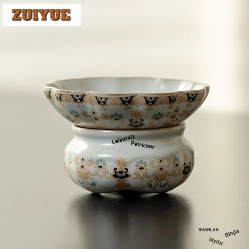 

Beige Ru Kiln Gracked Glaze Dunhuang Tea Separator Infusor Elegant Tea Strainer Dispenser Tea Soaking Tea Filter Tea Ceremony