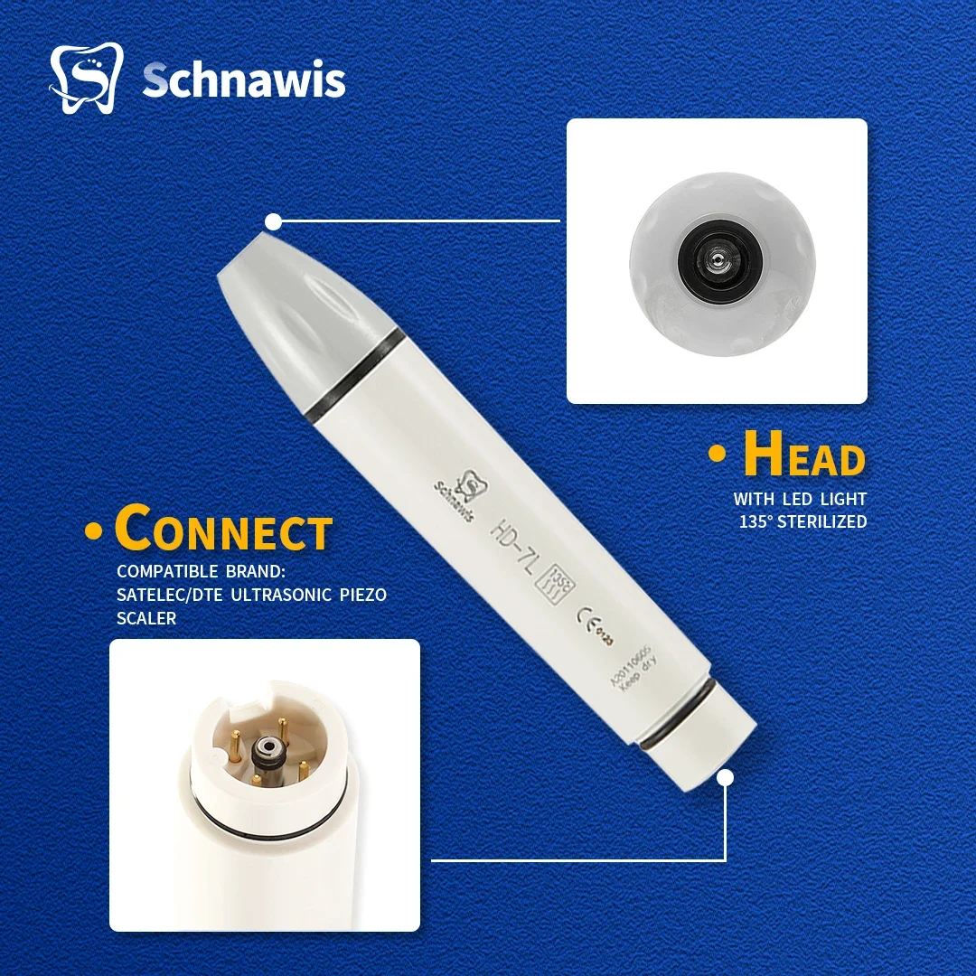 

Dental Ultrasonic Piezo Scaler Handpiece HD-7L/HW-5L With Led HD-7H/HW-3H Without Led Fit Original Handle Teeth Whitening