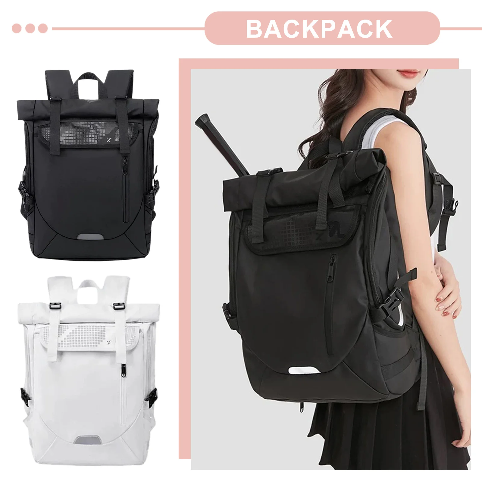 

Waterproof Laptop Bag Separated Shoes Compartment Thicken Tennis Backpack Large Capacity Multifunctional Sports Training Handbag