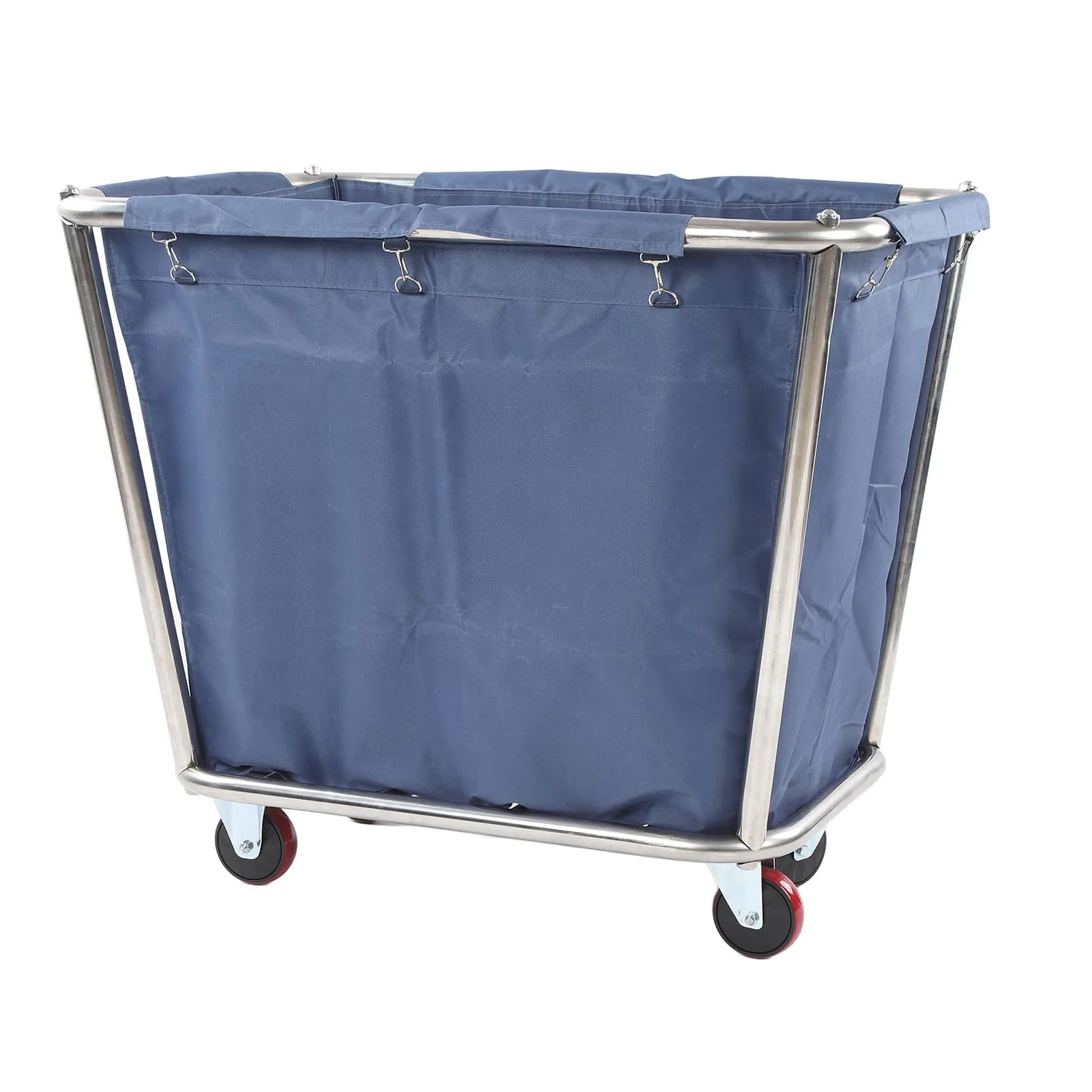 350L سيارة الغسيل التجارية الثقيلة سلة من الفولاذ المقاوم للصدأ أكسفورد حقيبة ملابس الصناعية المتداول يعوق 260Lbs الحمولة