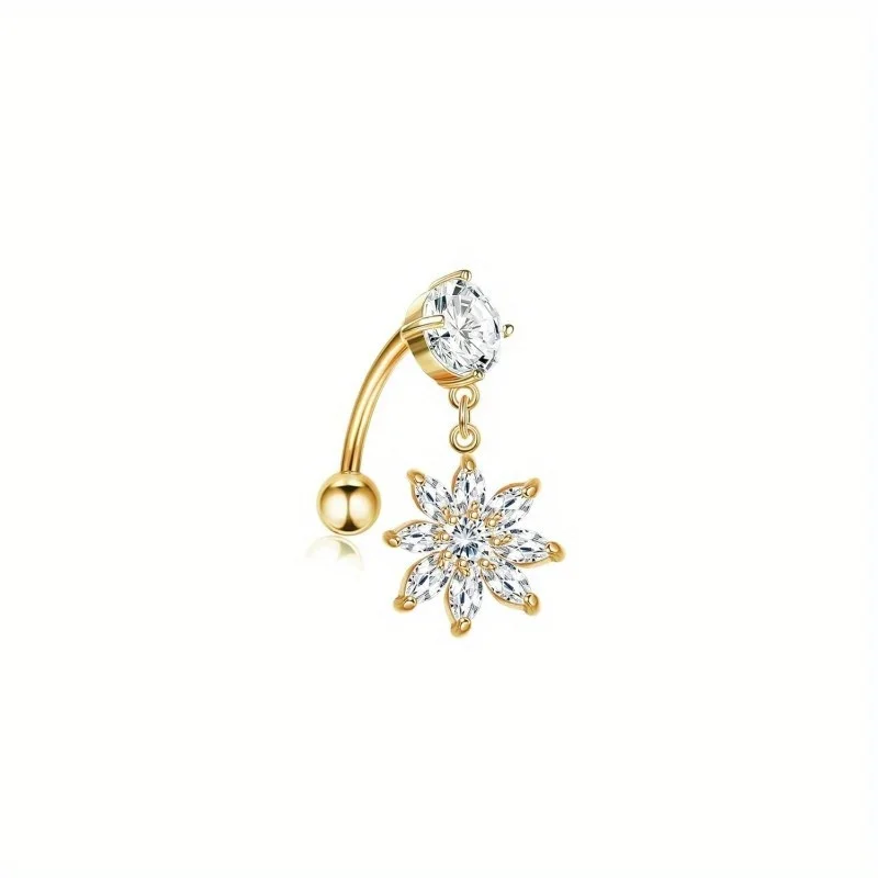 Cute Cubic Zirconia Dangle Belly Button Ring