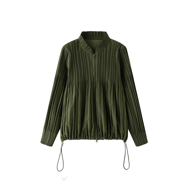 Miyake Pleated 2026 Autumn New French Fashion Short Trench Coat for Women Casual Pleated Elegant High-end Comfortable Top Pleat