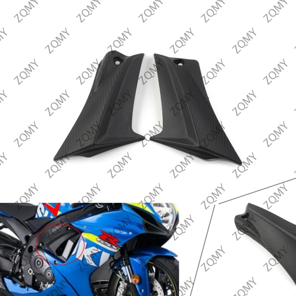 2Pcs Black Motorcycle Air Duct Tube Cover Fairing Protector For Kawasaki ZX6R ZX636D ZX636C 2005-2006 ABS Plastic