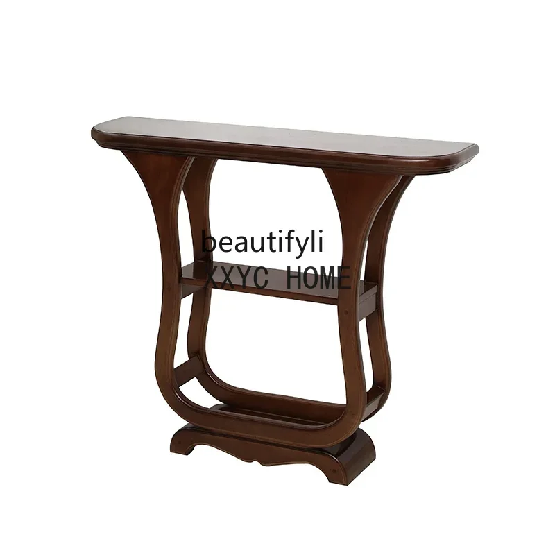 

CXH Semicircle Corridor Decoration Side Table against the Wall Side View Table Entrance Foyer Console a Long Narrow Table