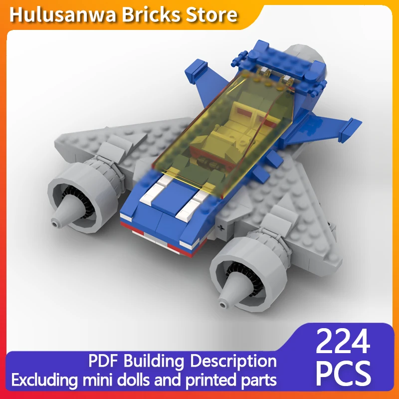 

Модель космического скампера с двумя двигателями MOC, строительные кирпичи, военное оборудование, модульные технологии, подарки, праздник, сборка, детские игрушки, костюм