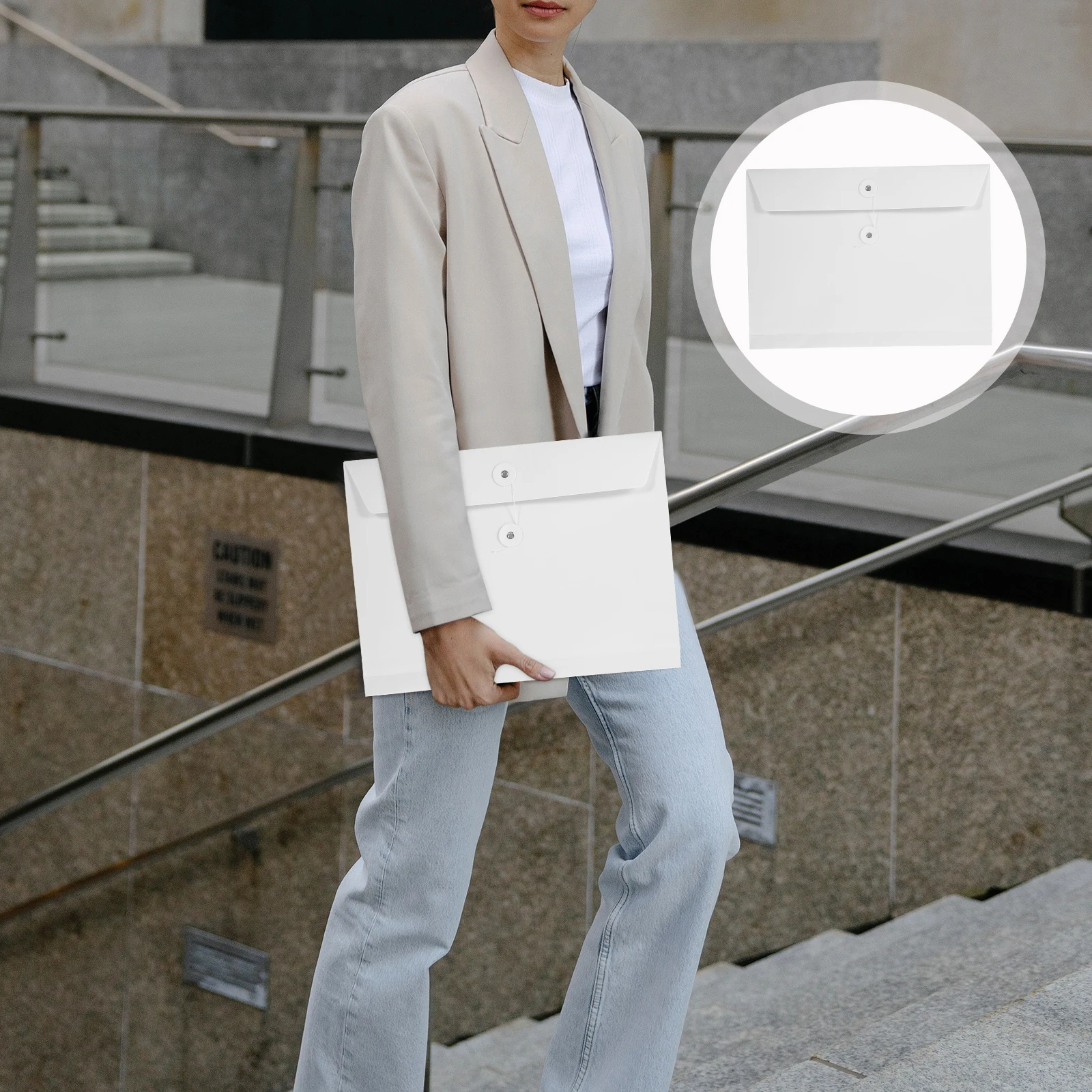 

5pcs Storage Bags Large Pockets Thick Practical Organizers Document For School Office Supplies A4 Cardboard Folders Document