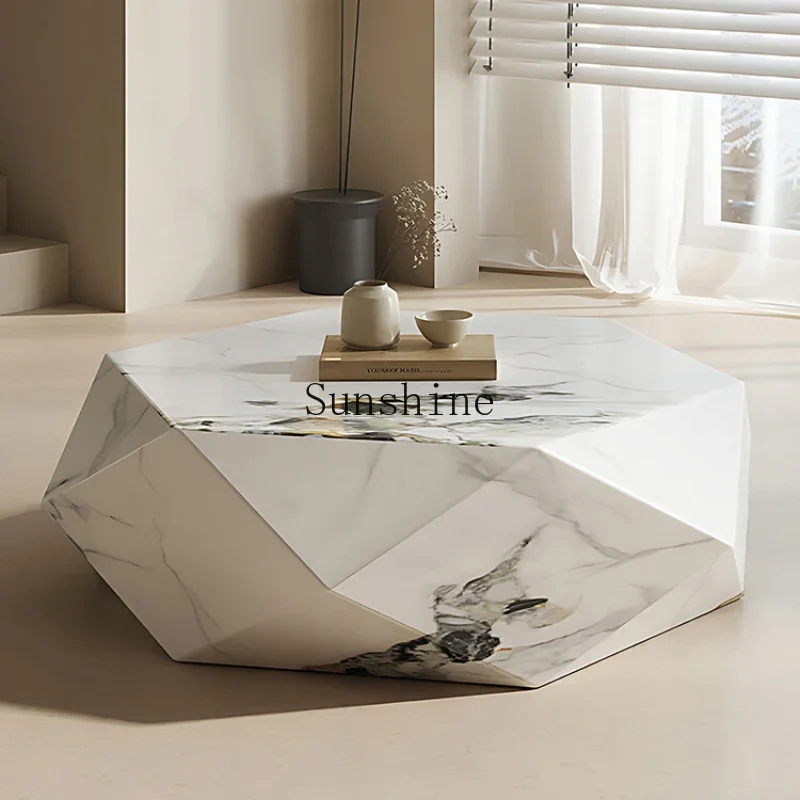 

Living room special-shaped rock slab coffee table household small apartment irregular polygonal side table