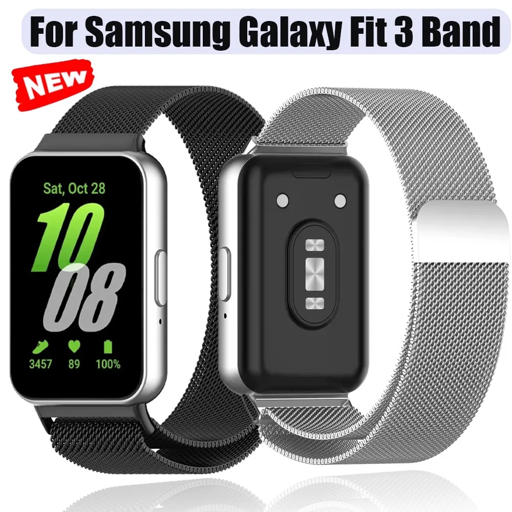 Milanese Strap for Samsung Galaxy Fit 3 Magnetic Stainless Steel Replacement Bracelet Wristband Galaxy Fit 3 Accessories Band