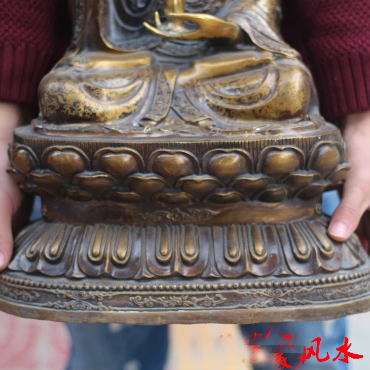 55cm large Southeast Asia  home hall Lobby Temple bless efficacious protection Retro bronze Guanyin Bodhisattva Ornament Buddha