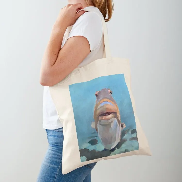 

Staring Fish Tote Bag foldable reusable bag tote bag university supermarket folding canvas shopping