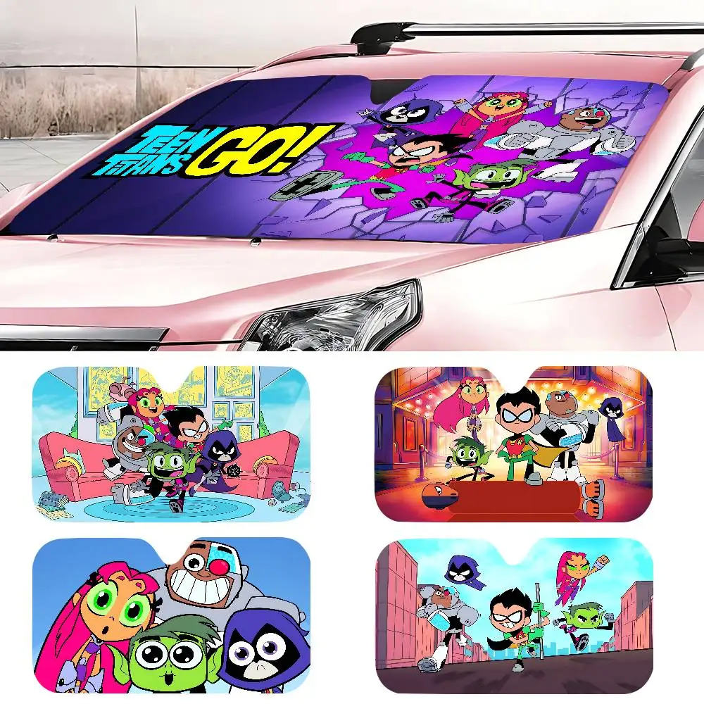 

Анимация T-Teen T-Titans Go, солнцезащитный козырек на лобовое стекло, индивидуальная алюминиевая фольга, чехол на лобовое стекло автомобиля, солнцезащитная занавеска