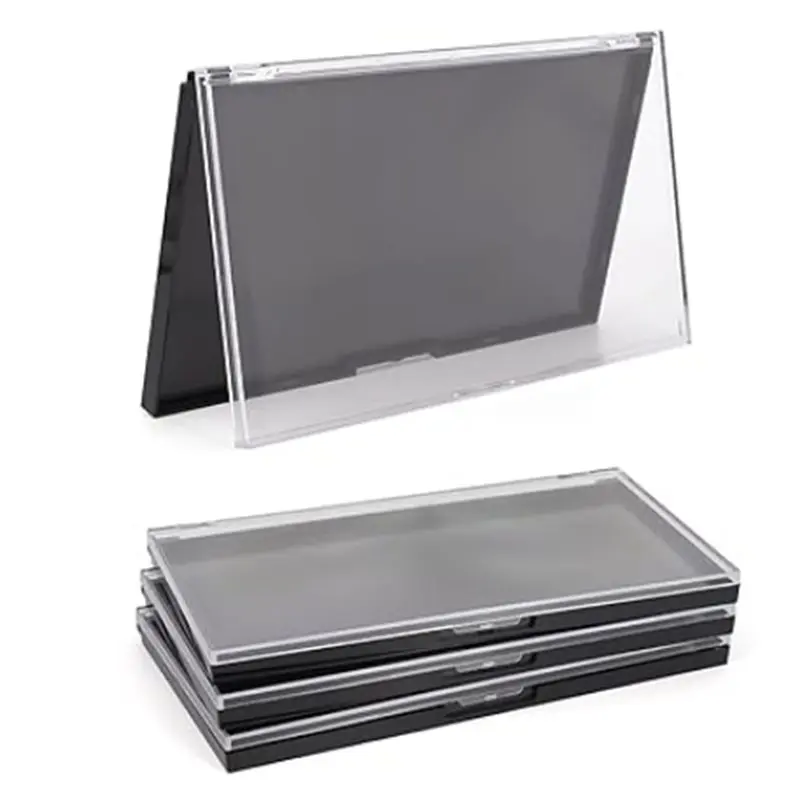 

For DIY Cosmetics Blush Powder Makeup Palette, Magnetic 4-Pack Empty Eyeshadow Pan Dispensing Storage Box With Clear Top