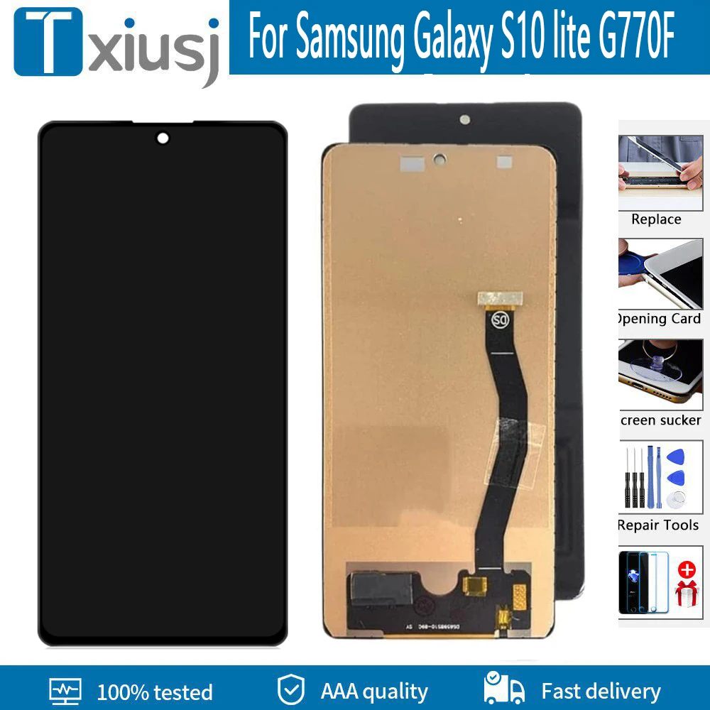 Super AMOLED Screen For Samsung Galaxy S10 lite LCD Display G770F SM-G770F/DS Touch Screen Digitizer Assembly For S10LITE Screen