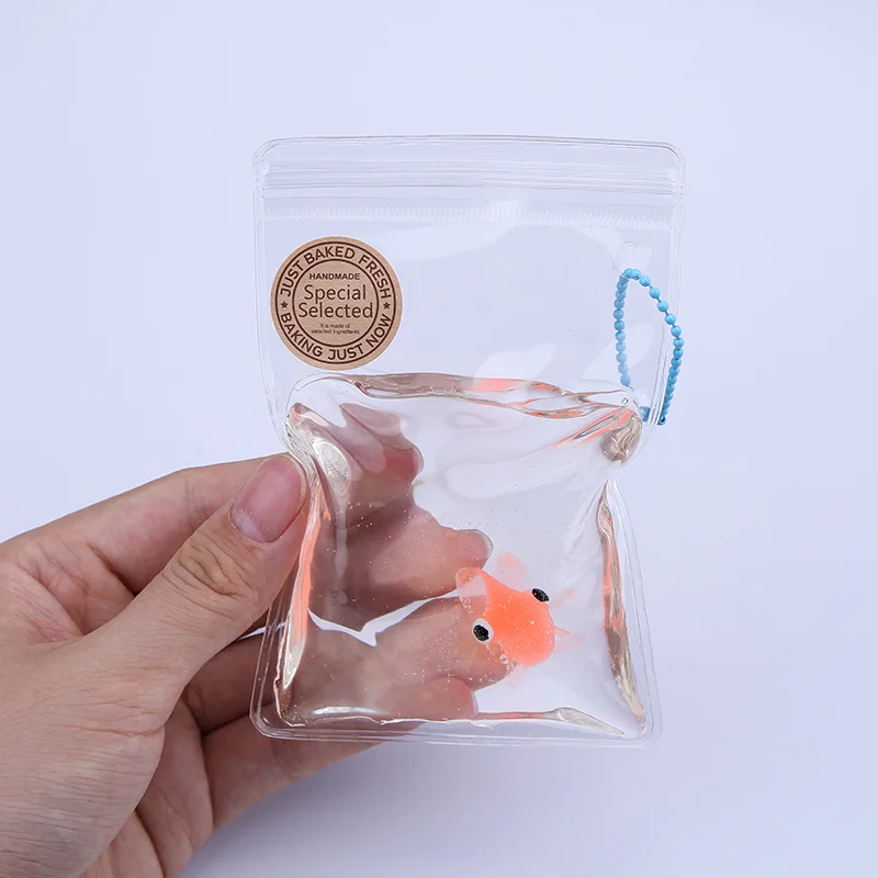 

Taba мягкий креативный роман прозрачный Kawaii маленькая сумка с золотой рыбкой силиконовая сжимаемая игрушка-клоун рыба для взрослых и детей подарок на день рождения