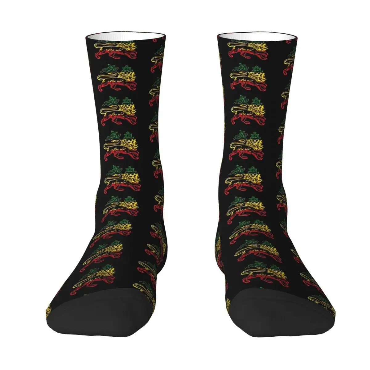 Ethiopia King Rasta Lion Of Judah Rastafari Socks Hiking 3D Print Boy Girls Mid-calf Sock