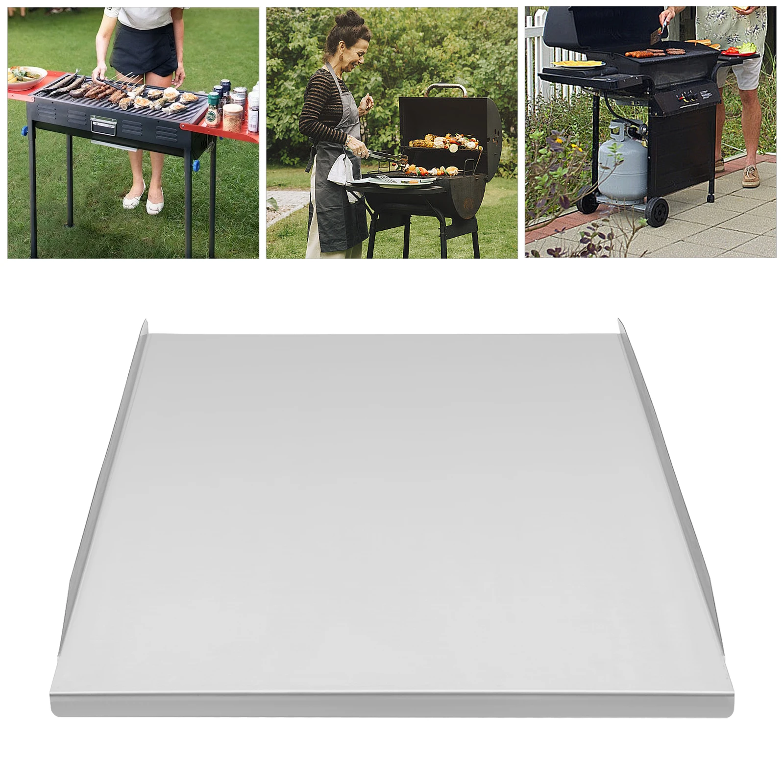 

Stainless Steel Grease Drip Tray,Silver Rectangular Drip Tray Liners Kit 82.55*40.01cm for Grills and Grilling Activities