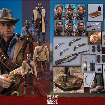 Original LIM008 1/6 Western Cowboy Gunner Arthur Morgan 12-inch full set of double-headed action figure30cm