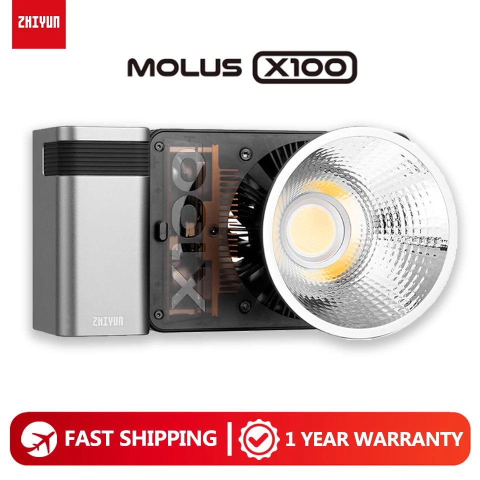 

ZHIYUN MOLUS X100 100 Вт COB светильник для фотосъемки профессиональная фотография портативный карманный светильник для видео съемки в реальном времени на открытом воздухе