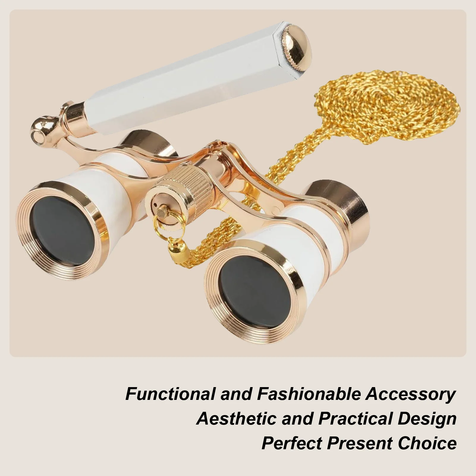 Vintage Binoculars Compact Adjustable Handle Theater Glasses Music Concerts Outdoor Binoculars for Cinema Shows Traveling