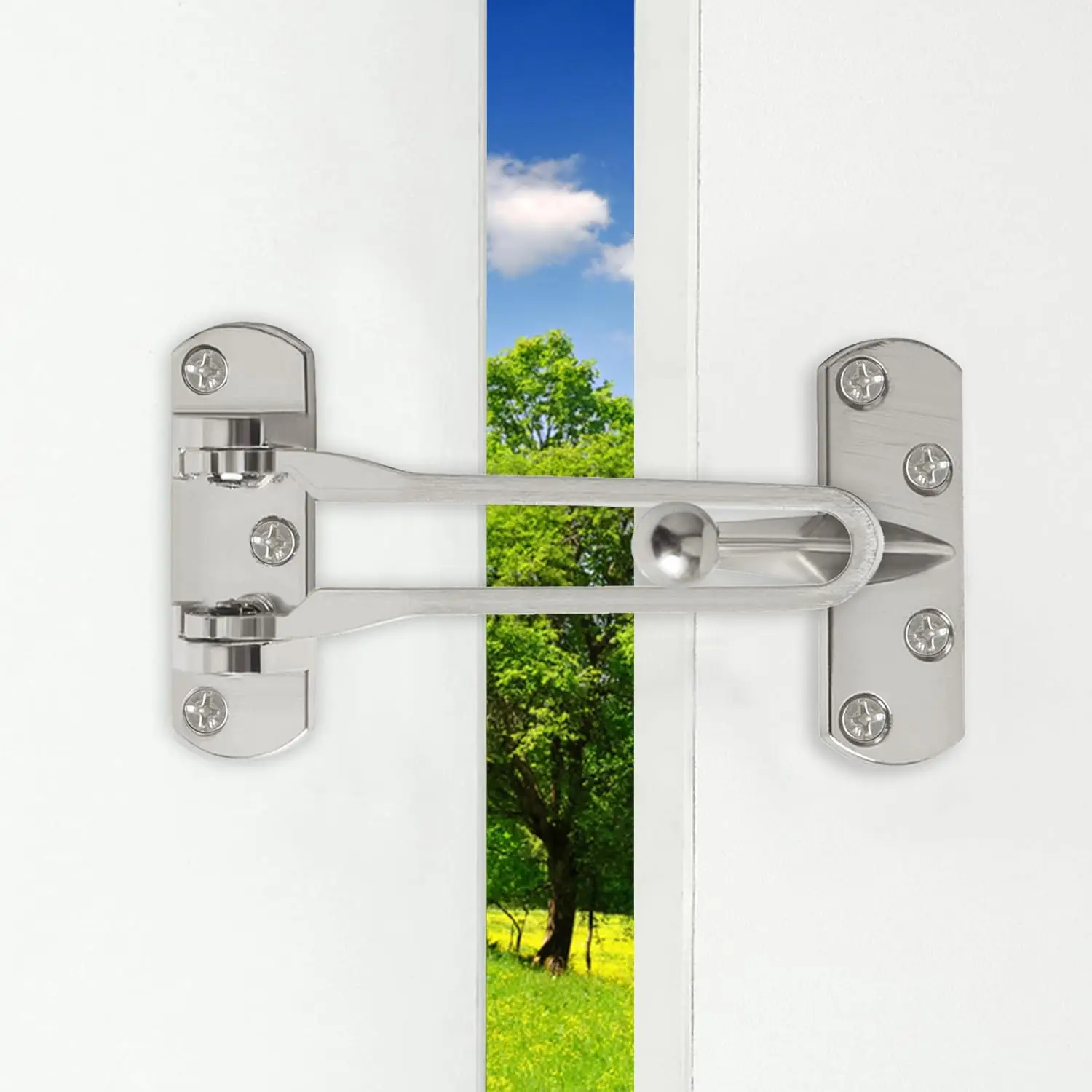 Anti-Theft Buckle Home Security Door Lock Safety Latch Guard Clasp Reinforcement for Swing-in Insurance Doors Hotel Latches Bolt