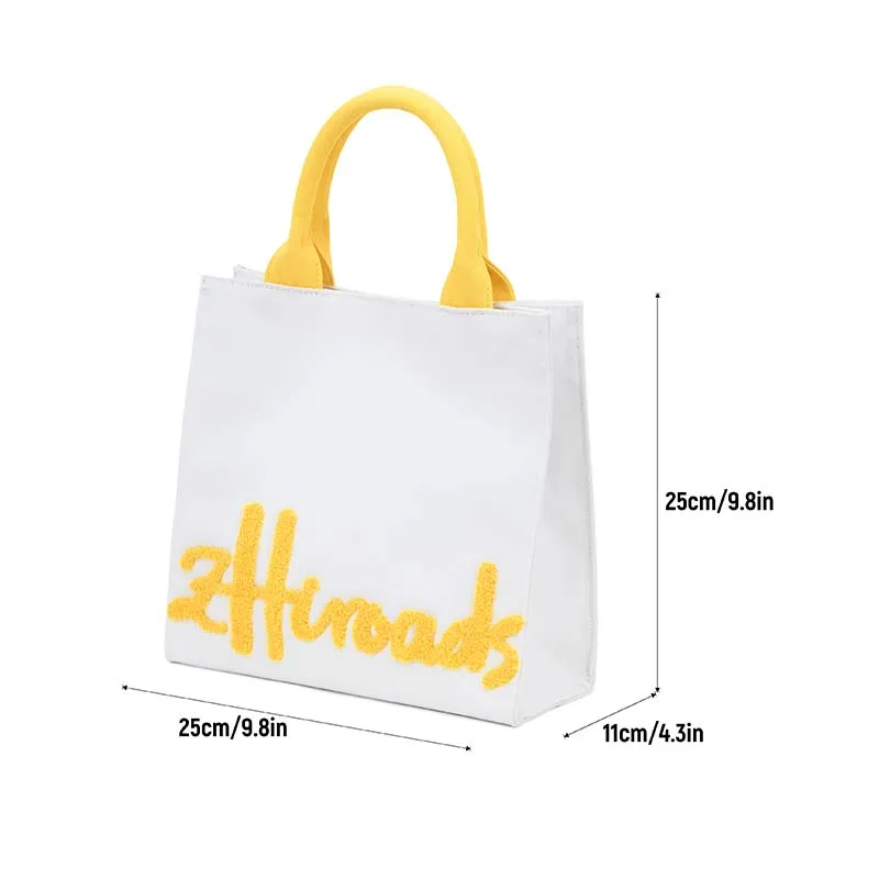 Brand Eco-Friendly Small Tote Bag Recycled Cotton Towel Embroidery Stylish Minimalist Handbag for Everyday Use