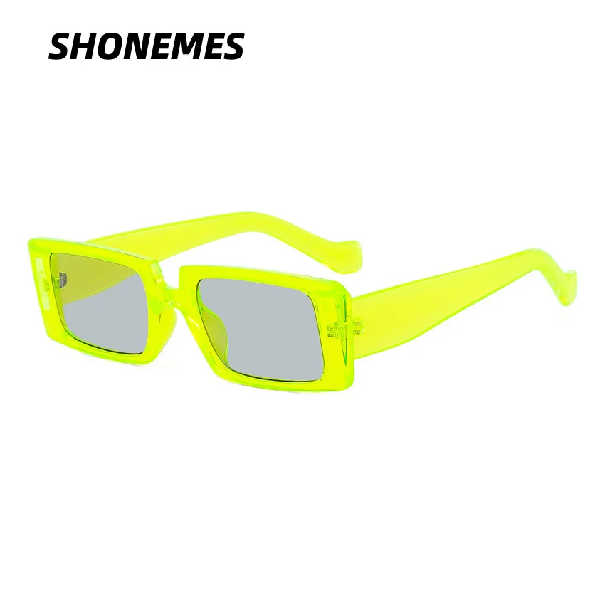 

SHONEMES Rectangle Sunglasses Stylish Women Shades Outdoor UV400 Sun Glasses Black Green White for Female