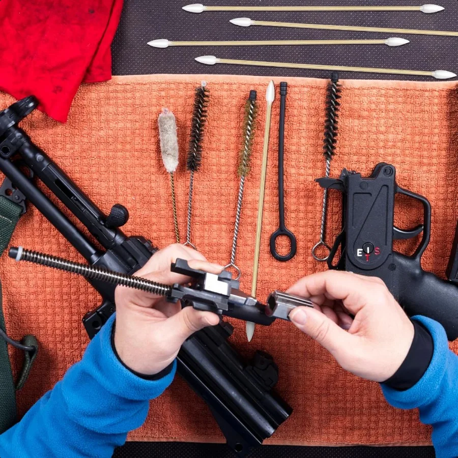 200 Pcs 6 Inch Gun Cleaning Cotton Swabs with Double Pointed Tips Strong Bamboo Sticks Lint Free Long Cotton Swabs for Precisio