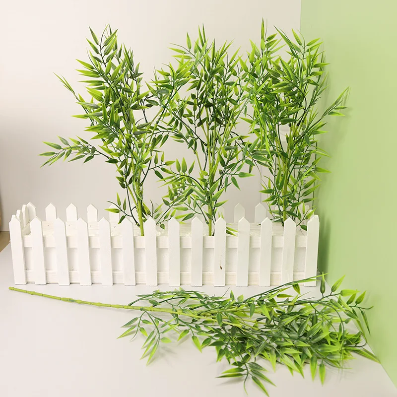 Artificial Plastic Bamboo Branch Simulation Plant Fake Bamboo Leaf Fake Tree Shopping Mall Decoration