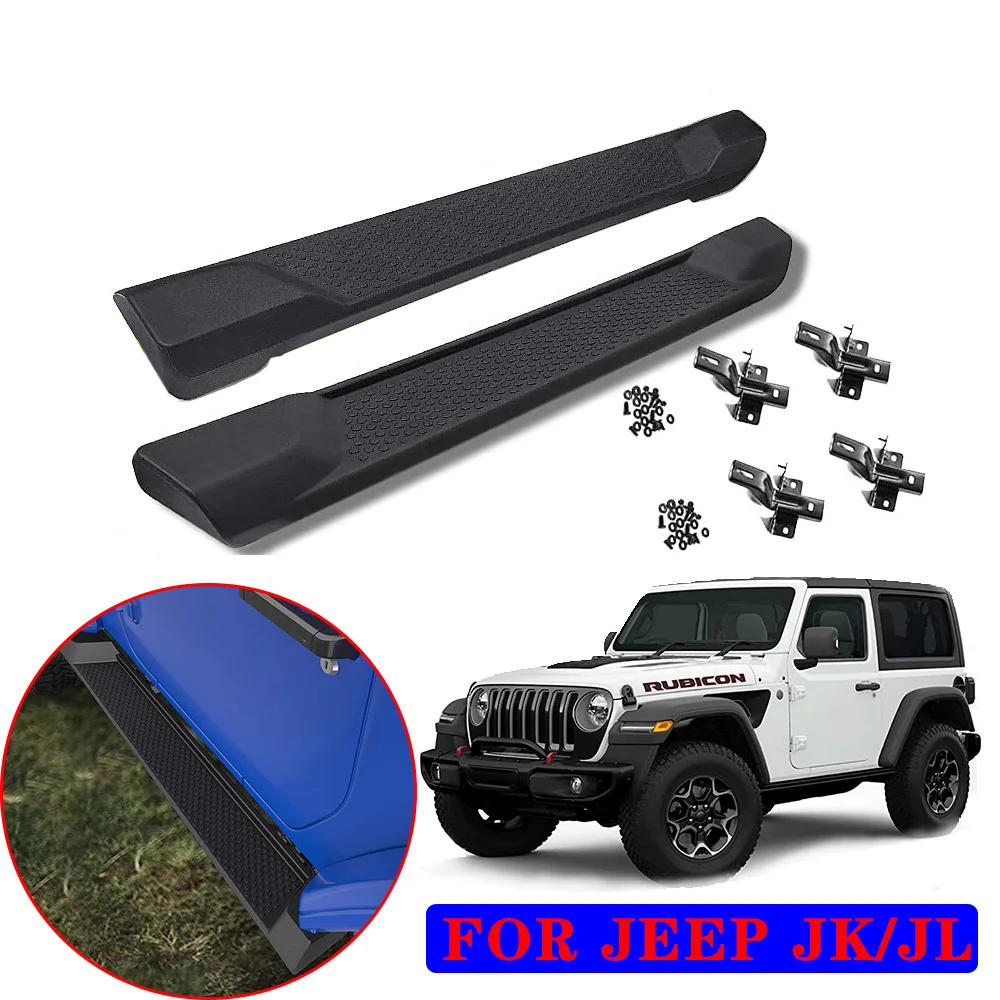 

Running Boards Protector Bar For Jeep Wrangler JK JL 2007-2022 2doors Car Door Entry Running Board Side Step Nerf Bar Pedal