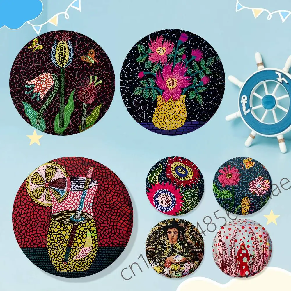 For Yayoi Kusama Brooches Cute Cartoon Badge Jacket Jeans Lapel Pin Gift Accessorie