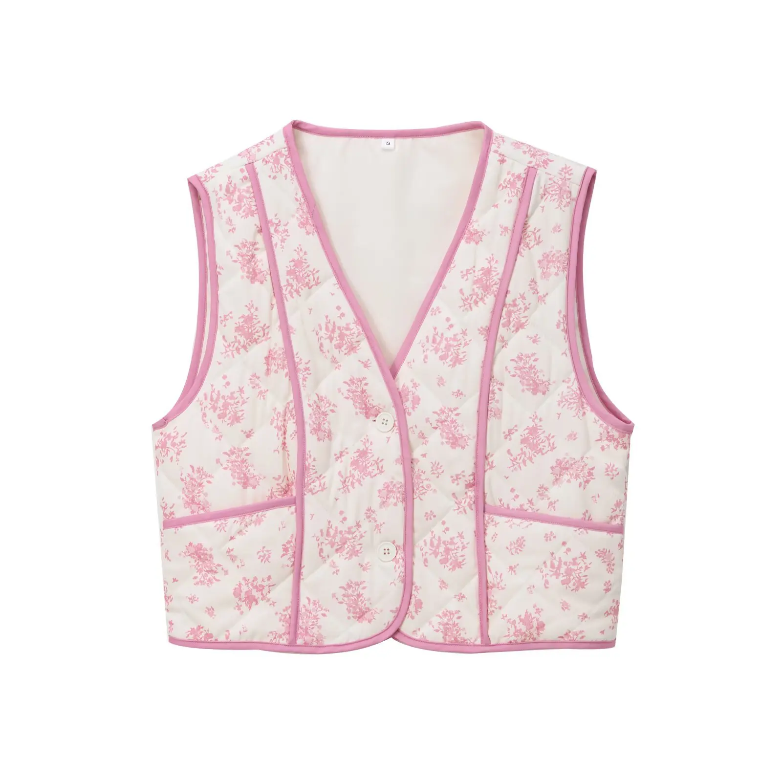

2025 Women Sleeveless Coat Cotton Printing Vest Woman Fashion Cropped Vest Casual Autumn Waistcoat Top Outerwears