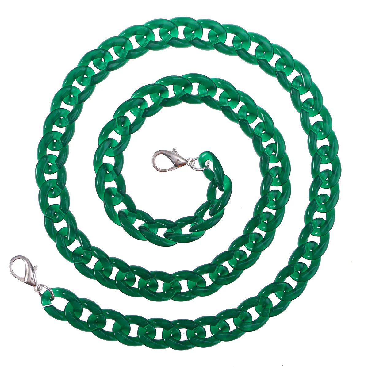 

120cm Resin Bag Strap Dark Green Jade Durable and Stylish for Women's Bags Perfect for All Occasions Bag Strap