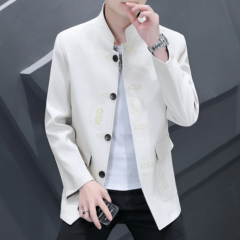 Blazers Men Hot Sale 2023 Chinese Style Stand Collar Autumn Casual Suits Large Size Male Fashion Suits Jacket High Quality Coat