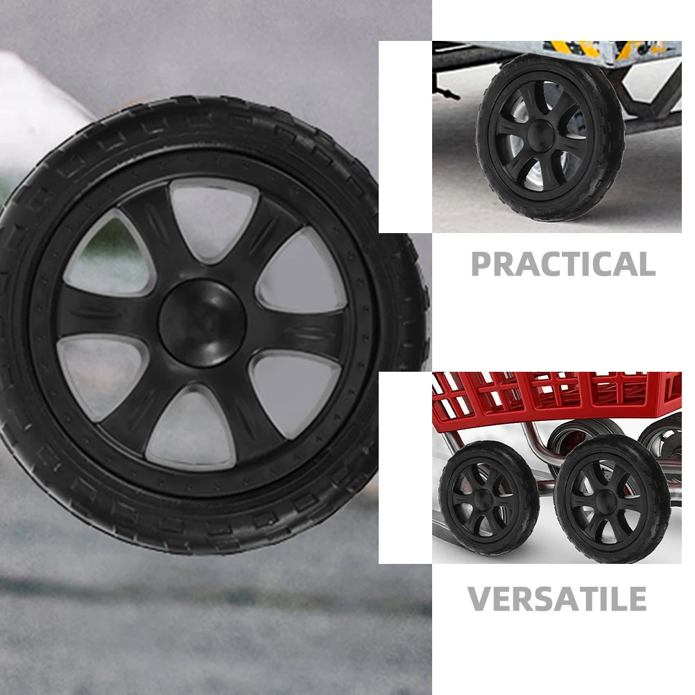 

4 Pcs Shopping Cart Wheels Heavy Duty Foldable Replacement Trolley Plastic Smooth Rolling Cart Wheel Strong Load