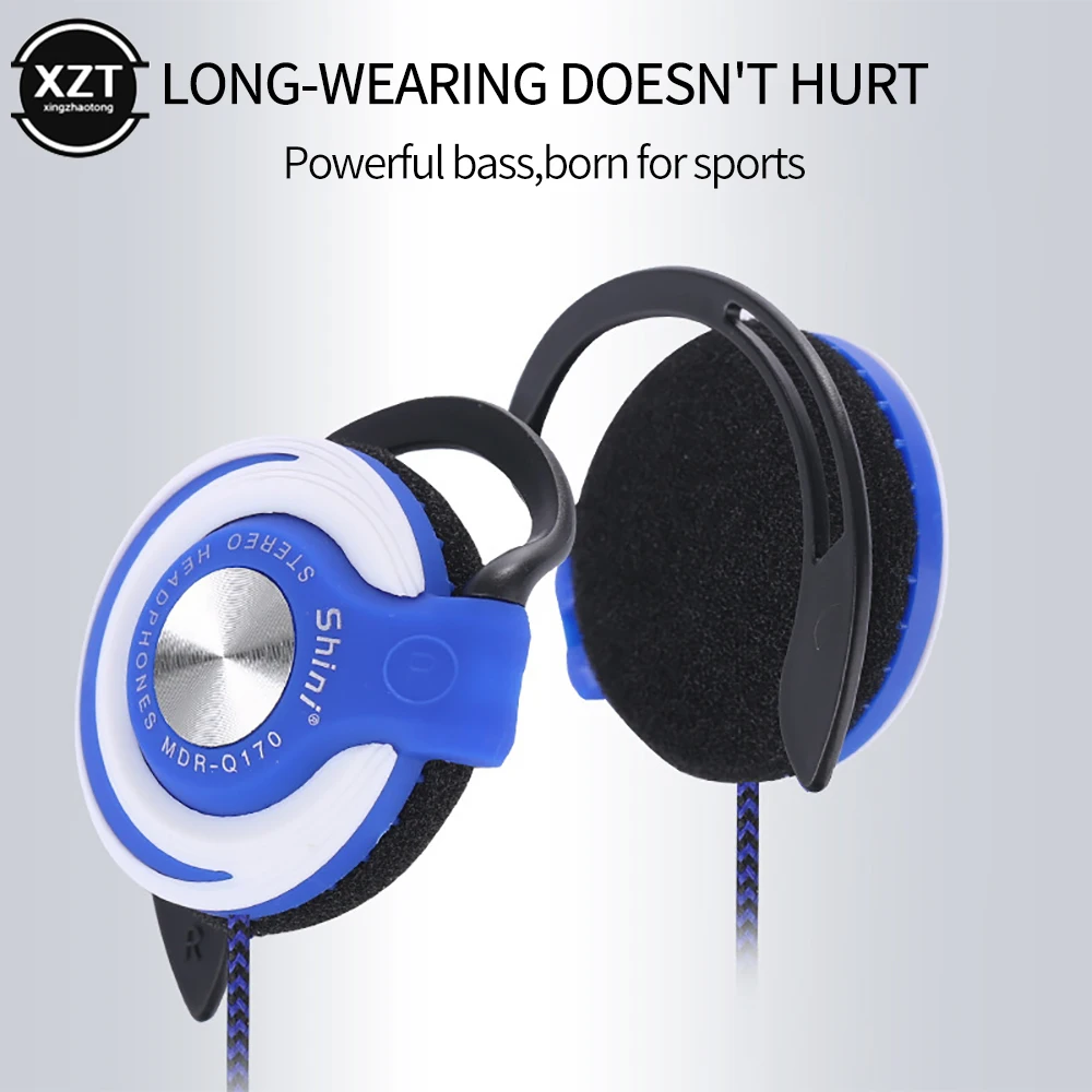 Q170 Wired Headset HIFI Heavy Bass Headset Earhook Adjustable Sports Running Headset Music Headset for Phone Computer MP3 MP4