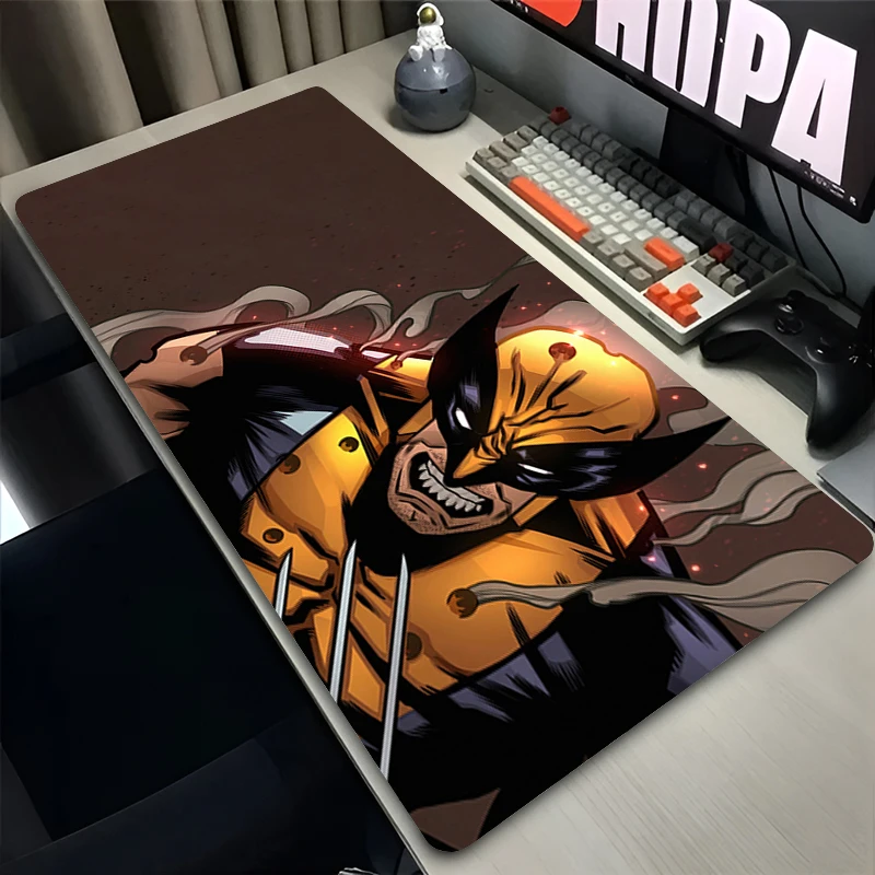Alfombrilla de ratón de escritorio para ordenador portátil y oficina, alfombrilla de escritorio con decoración de Lobezno extendida, alfombrilla de Teclado de gran tamaño, 900x400