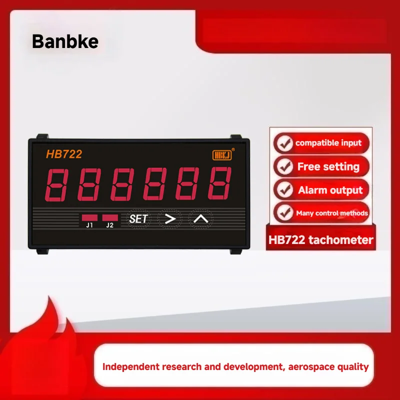BBK962 BBK722 Intelligent Dual Setting Six-Digit Display Frequency Meter Tachometer Customized OEM Line Speed for Test