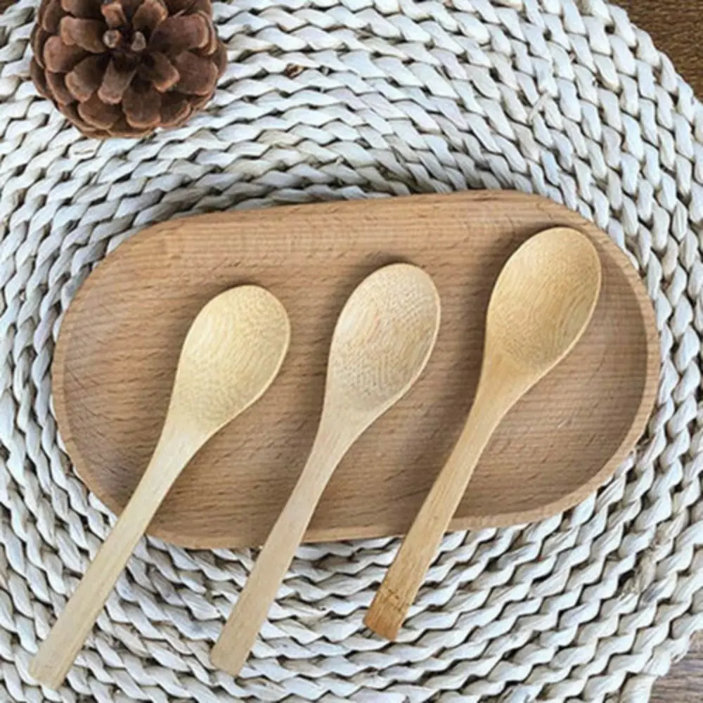 Bamboo Spoon Honey Tea Spoon Bamboo Honey Teaspoon Tableware Condiment Tool For Jam Salt Sugar Ice Cream Kitchen Utensils 1pcs