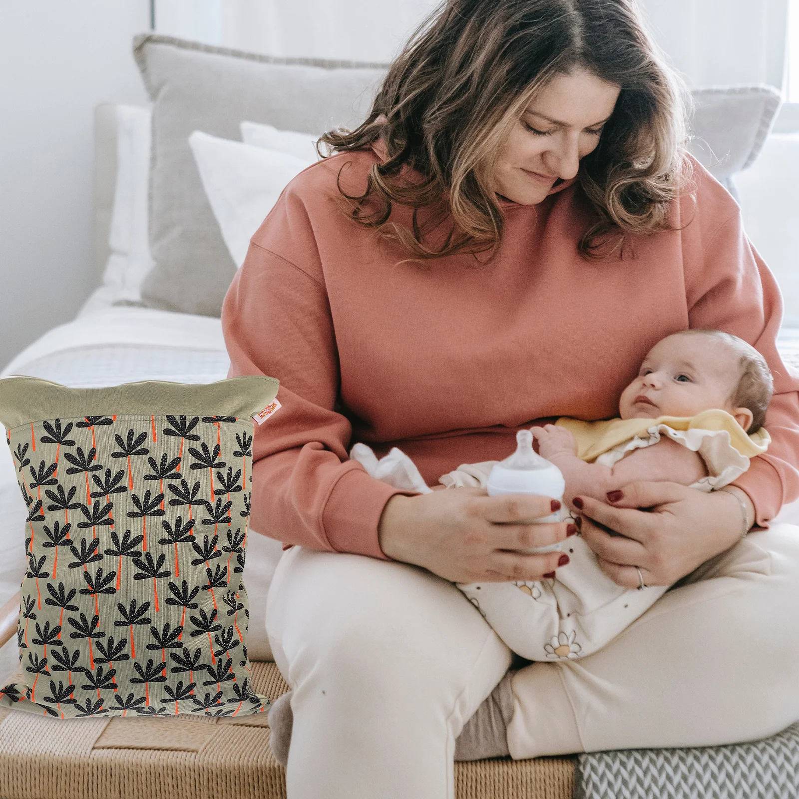 1 قطعة حقيبة مقاومة للماء سعة كبيرة مزدوجة سستة الرطب الجاف حفاضات الطفل المنظم الحقيبة تخزين السفر المحمولة قابل للغسل حقيبة حفاضات #5