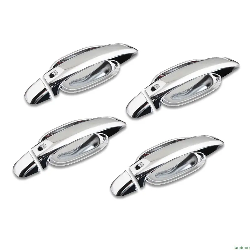 New Glossy Black Chrome Car Door Handle Bowl Cover Sticker for Audi S4 A5 2009 -2015 Styling Accessories