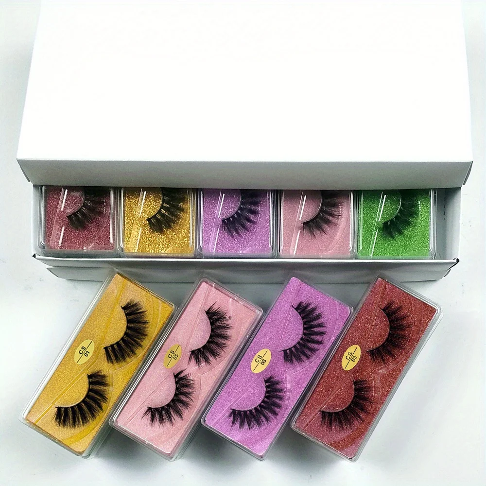 3D Nerz Flauschige Wimpern 10 Paar Großpackung Natürliche Weiche Dichte Künstliche Wimpern für Make-up