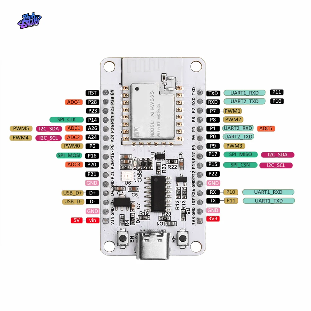 NiceMCU-WB3S Development  WiFi Bluetooth-Compatible module. WB3S has built-in BK7238 Chip and For Arduino