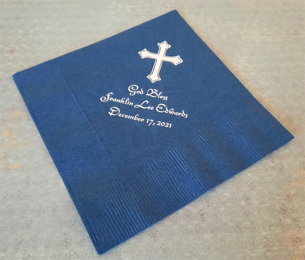 Baptism napkins personalized baptism napkins cross confirmation napkins personalized napkins religious napkins dedication napkin