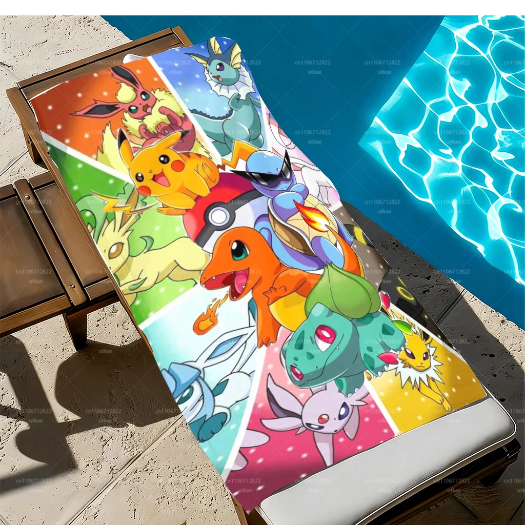 Extra Large Quick Dry Microfiber Beach Towel, Pokemon Design, Super Absorbent & Lightweight for Beach Pool Travel view 6
