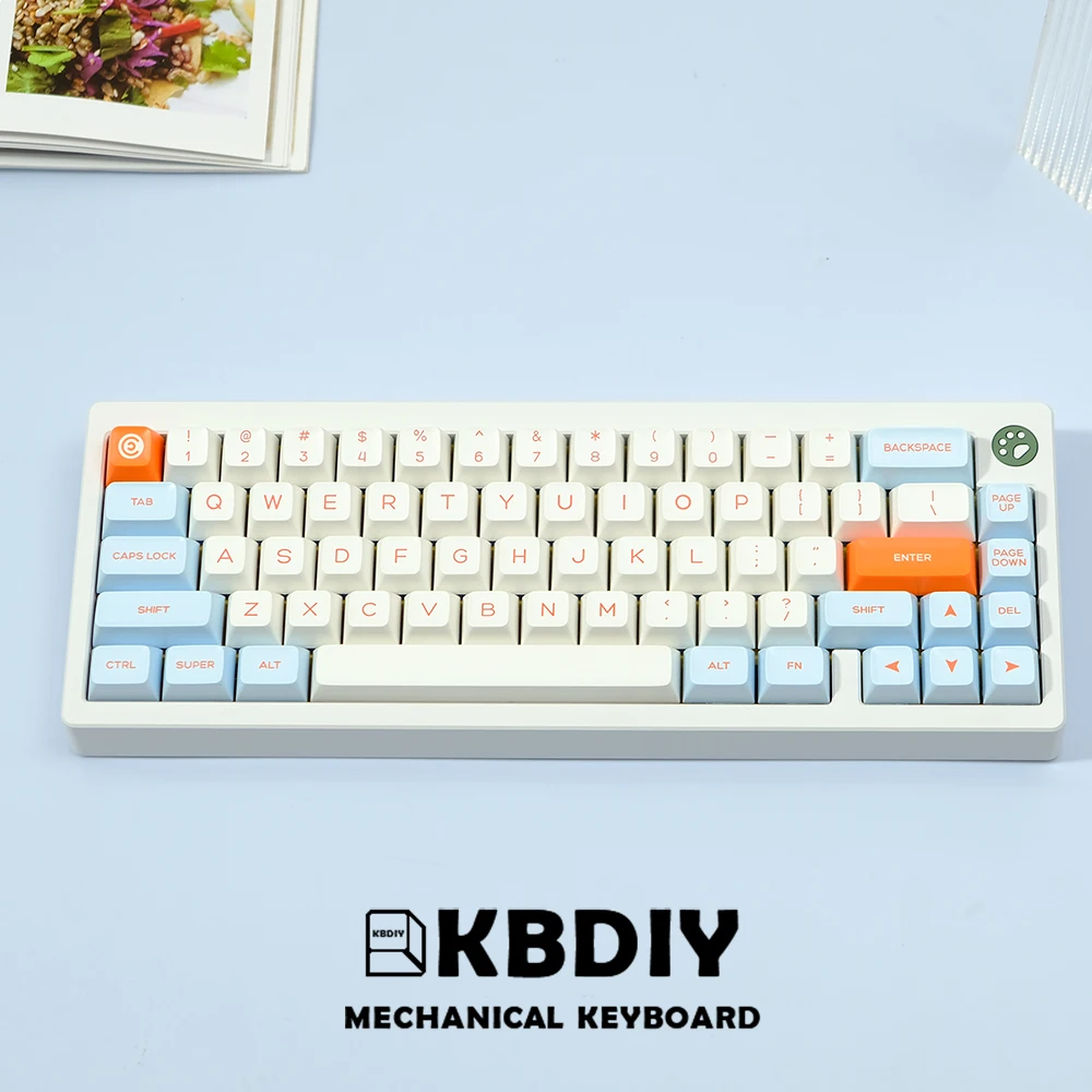 KBDiy 160 Keys/Set PBT Keycap GMK Salmon Keycaps Custom SA Profile Double Shot for Mechanical Keyboard Gaming  ISO 7u Space Bar