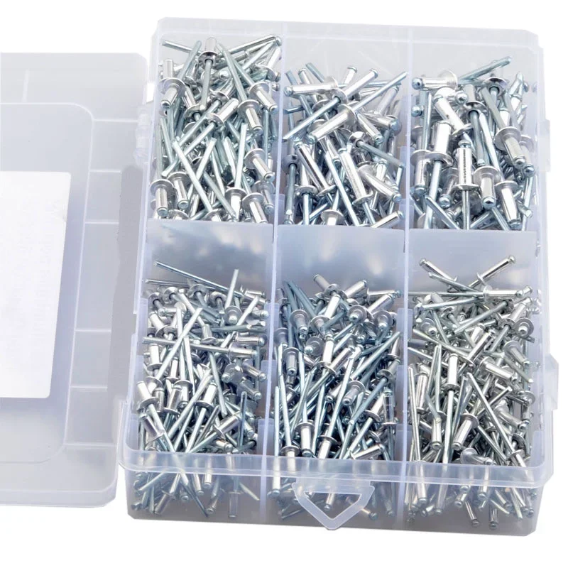 500PCS Pop Rivets Aluminium Assortment Kit M3.2 M4 M5 Mushroom Head Break Mandrel Blind Rivets Set GB12618
