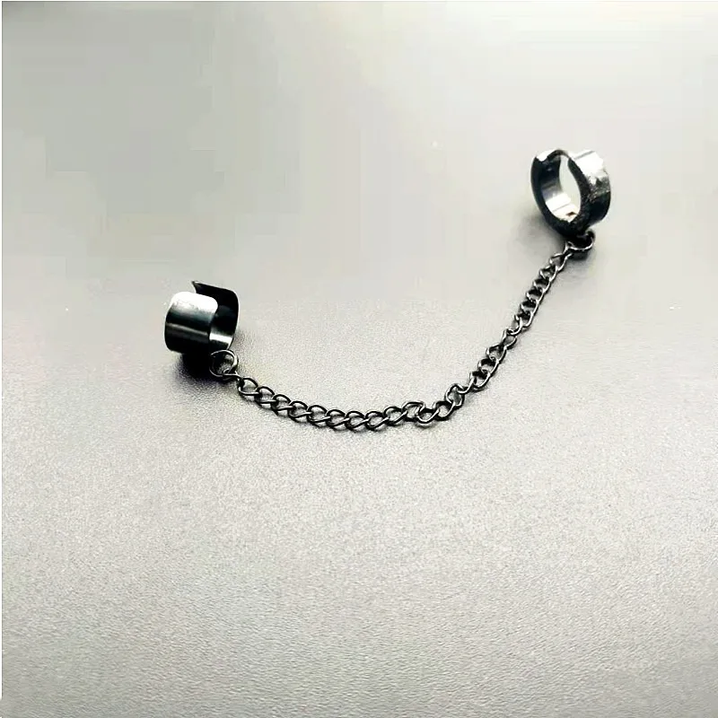 1 Pcs Stainless Steel Painless Ear Clip Earrings for Men Women, Punk Silver Color Non Piercing Fake Earrings Jewelry Gifts